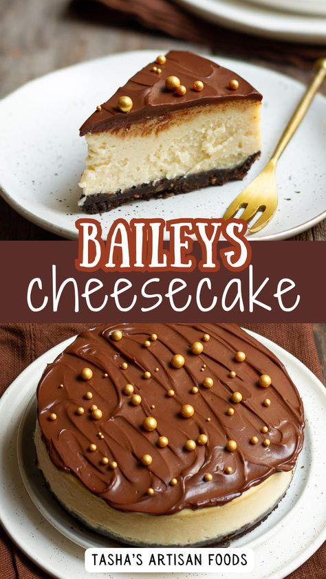 baileys cheesecake being served Bourbon Cream Cheesecake, Alcoholic Desserts Easy, Baileys Cheesecake Recipes, Irish Cream Desserts, Baileys Irish Cream Cake, Kahlua Cheesecake, Baileys Irish Cream Cheesecake, Irish Cream Cheesecake, Irish Desserts Traditional