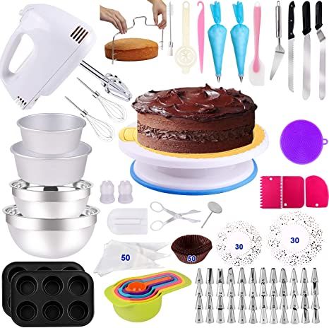 Kids Baking Kit, Diy Cake Pops, Kids Baking Set, Cake Pop Maker, Springform Pan Cake, Electric Hand Mixer, Cupcake Pans, Icing Tips, Cake Decorating Kits