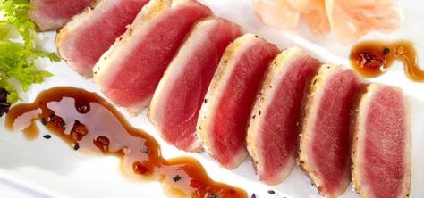 Ahi Tuna Appetizer  #shulas #shulas347 #shulas347grill #shulas347grilllakemary Tuna Steak Marinade, Grilled Tuna Steaks Recipes, Seared Tuna Recipe, Tuna Steak Recipe, Ahi Tuna Steak Recipe, Easy Tuna Recipes, How To Cook Tuna, Balsamic Chicken Breast, Cooking Tuna Steaks