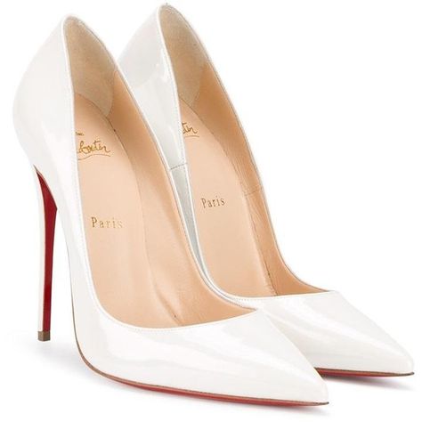 Christian Louboutin point-toe pumps (2.195 BRL) ❤ liked on Polyvore featuring shoes, pumps, heels, louboutin, white pumps, christian louboutin pumps, pointy toe pumps, pointy toe shoes and red sole shoes Bride Essentials, Heels Louboutin, White Shoes Heels, Red Sole Shoes, Pointy Toe Shoes, Bella Bella, Louboutin Heels, Christian Louboutin Heels, Patent Leather Shoes