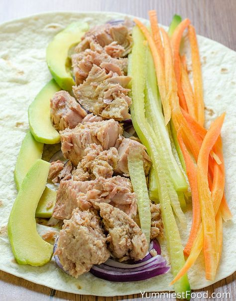 Lavash Sandwich Wraps, Tuna Wrap Recipe, Tuna Wraps Recipes, Tuna Wraps, Yummiest Food, Tuna Wrap, Wraps Recipes, Healthy Tuna, Wrap Recipe