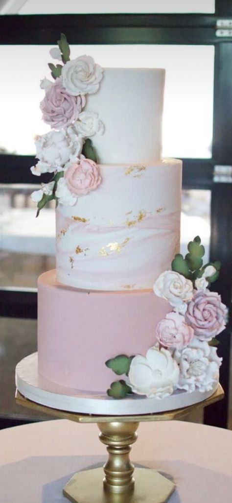 Wedding Cake Designs Rose Gold, Blush Pink And White Wedding Cake, Wedding Cake Ideas Rose Gold, Soft Pink Wedding Cake, Pink Quinceanera Cake Ideas, Elegant 2 Tier Birthday Cake, Wedding Cake With Lights Inside, Sage And Pink Wedding Cake, Simple Classy Wedding Cakes