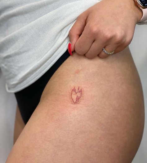 Burning Heart Tattoo, Burning Tattoo, Burning Heart, Grunge Tattoo, Red Tattoos, Body Tattoos, Heart Tattoo, Paw Print Tattoo, Jesus Fish Tattoo