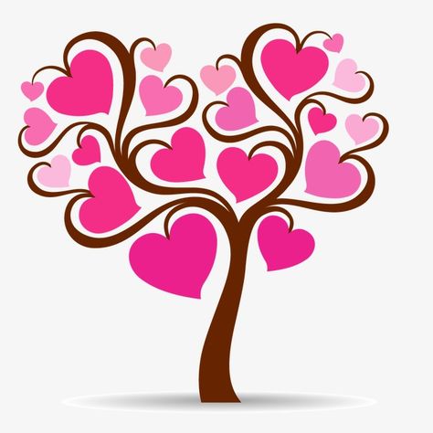 Heart Tree Drawing, Heart Design Art, Simple Wall Paintings, Valentines Day Poems, Heart Shape Design, Family Tree Art, Giving Tree, Tree Heart, Cloud Stickers