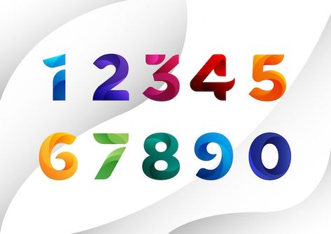 Numbers Logo Design, Abstract Numbers, Logo Background Design, Numbers Logo, Anniversary Logos, Coreldraw Design, Number Font, Numbers Typography, Number Fonts