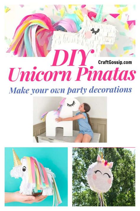 Make Your Own Unicorn Pinata Party Decoration – Party Ideas Diy Unicorn Party, Pinata Diy, Unicorn Pinata, Diy Unicorn, Diy Pinata, Pinata Party, Decoration Party, Unicorn Cake, Unicorn Birthday Parties