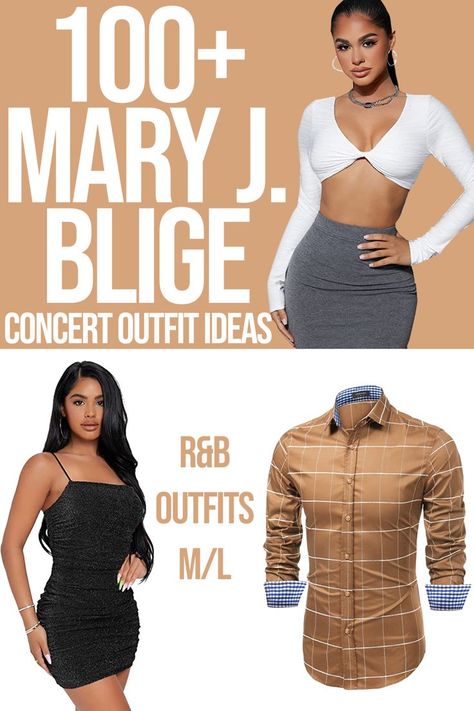 Need an outfit for a Mary J Blige concert? We gathered cute, stylish, and amazing Mary J Blige concert outfits, so you can easily create your R&B concert outfit! Mary J Blige Concert Outfit Ideas, What To Wear To A R&b Concert, Mary J Blige Concert Outfit, R&b Concert Outfit, Mary J Blige 90s Fashion, Janet Jackson Concert Outfit Ideas, R B Concert Outfit, Sunday Brunch Outfit Summer, Plus Size Concert Outfit