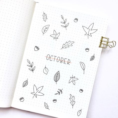 Minimalist October Bullet Journal Cover Fall Doodles, Bullet Journal August, Bullet Journal October, Bullet Journal Titles, Bullet Journal Month, Bullet Journal Set Up, Bullet Journal 2019, Bullet Journal Cover Page, Bullet Journal Cover Ideas