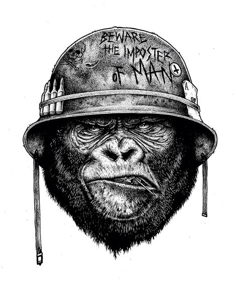 gorilla tattoo idea Gorillas Art, Gorilla Tattoo, Paul Jackson, Creation Art, Geniale Tattoos, Monkey Art, Desenho Tattoo, Black White Art, White Art