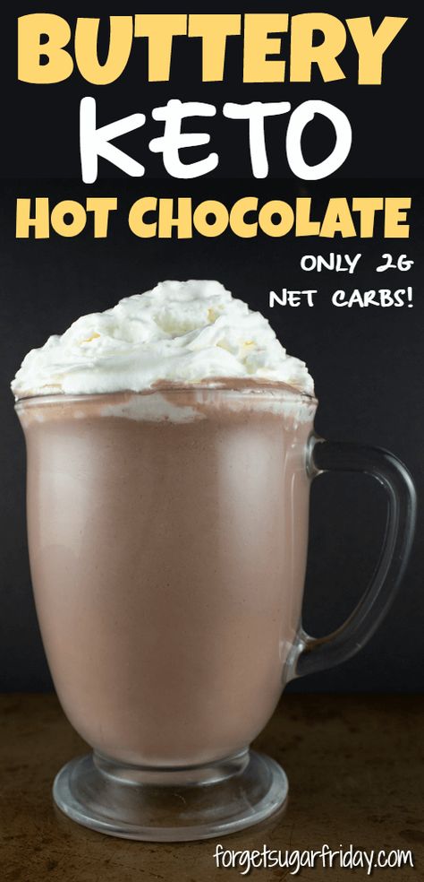 AMAZING Buttery Keto Hot Chocolate! This butter-infused keto hot cocoa will keep you warm with only 2g net carbs. It tastes amazing and is packed with valuable electrolytes (yes, really!). Whip up a delicious cup of this warming keto drink for the perfect keto fall recipe or keto winter recipe. #ketodiet #ketorecipes Keto Hot Cocoa, Keto Hot Chocolate Recipe, Keto Hot Chocolate, Keto Drinks, Desserts Keto, Keto Diets, Low Carb Drinks, Postre Keto, Starting Keto Diet