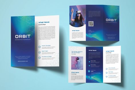 Technology Trifold Brochure by uicreativenet on Envato Elements Brochure Folds, Architecture Brochures, Brochure Graphic, Brochure Design Creative, Trifold Brochure Design, Proposal Design, Banner Ads Design, Brochure Cover, Publication Design