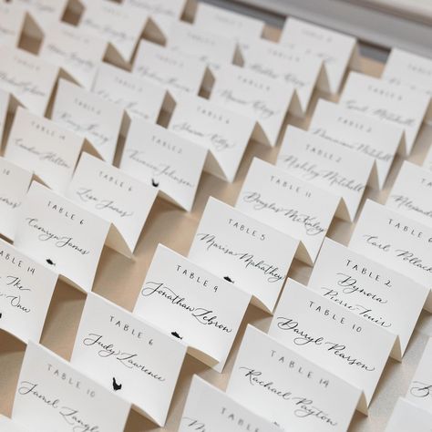 All lined up and ready to go! ✔️ 📸 @treneforbesphotography Place Cards, Wedding Place Cards, Wedding Stationery, Wedding Calligraphy, Wedding Calligrapher Wedding Seating Cards With Food Choice, Wedding Seating Place Cards, Calligraphy Place Cards Wedding, Wedding Caligraphy, Name Cards For Wedding, Wedding Table Place Cards, Place Name Cards, Place Setting Cards, Wedding Seating Cards