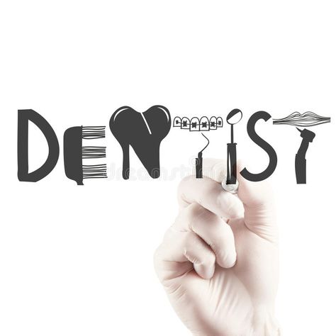 Design Word DENTIST As Concept Stock Image - Image of cartoon, drawn: 38420249 Dental Wallpaper, Dental Pictures, Dental Quotes, Dental Photos, Dental Clinic Logo, Dentist Art, Dental Images, Dentist Logo, Dental Posters