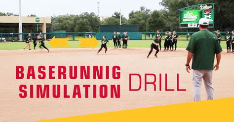 Baserunning should be something your team practices every day, but it can be difficult to practice with the entire team at once. Check out this simulation drill presented by AOC's Ken Eriksen that will give your players simultaneous game-like baserunning situations. https://theartofcoachingsoftball.com/baserunning-simulation-drill/ Softball Situation Drills, Softball Tips, Softball Drills, Baseball Softball, Drills, Softball, Coaching, Every Day, Baseball Cards