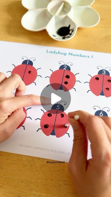 Fynn Sor | Happy Tot Shelf on Instagram: "Counting just got cuter! Introducing our ladybug dotting activity - a fun and hands-on way for your little ones to practice counting from 1 to 6!  🐞 This adorable printable activity is exclusively available inside The Happy Learners’ Club (THLC), your go-to membership for simple, fun, and engaging learning ideas every month!  ⭐️ Ready to join the fun? Comment ‘join THLC’ below, and I’ll send you the sign-up link! Join THLC today and make learning a joyful experience for your little ones! . . #handsonlearning #homelearning #learningisfun #preschoolactivities #earlylearning #learntocount" Ladybug Activities For Preschool, Ladybug Numbers, Numbers Counting, Learn To Count, Learning Ideas, Hands On Learning, Home Learning, Every Month, Printable Activities