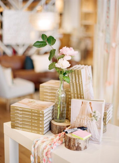 Book Signing Party, Signing Ideas, Vendor Table Display, Book Launch Ideas, West Elm Style, Style Me Pretty Wedding, Launch Event Ideas, Book Release Party, Vendor Table