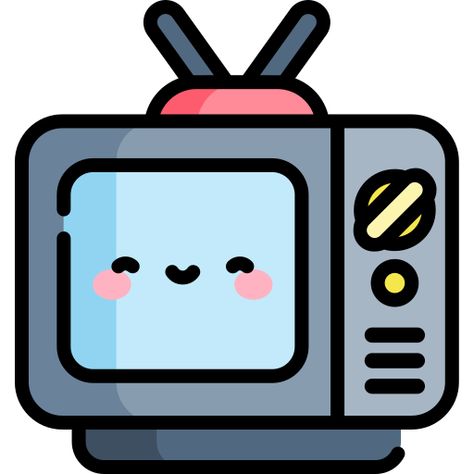 Cute Tv Drawing, Tv Drawing, Easy Drawings For Beginners, Desain Editorial, Fashion Drawing Sketches, Stick Figure Drawing, Tv Icon, Black And White Art Drawing, 수채화 그림