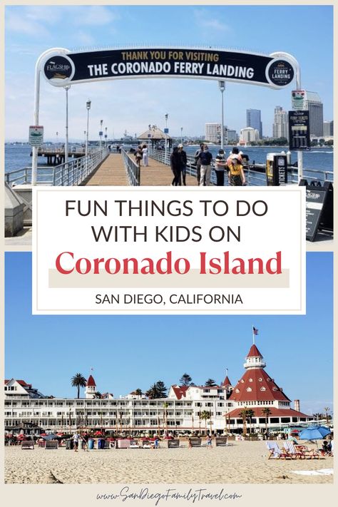 Packed with fun and family-friendly activities, Coronado Island is a great place to visit for a Southern California beach vacation. Whether you love playing in the sand or getting active on the water, you’ll find an amazing array of things to do on Coronado Island in San Diego. Here are the 16 best things to do in Coronado Island with kids. Coronado Island San Diego, California Beach Vacation, San Diego Coronado, Coronado San Diego, Southern California Beaches, Coronado Beach, Coronado Island, Hotel Del Coronado, San Diego Travel