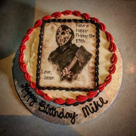 Happy Birthday Mike, Happy Friday The 13th, Movie Birthday Party, 13 Birthday Cake, 41st Birthday, Movie Birthday, 11th Birthday, 13th Birthday, Friday The 13th