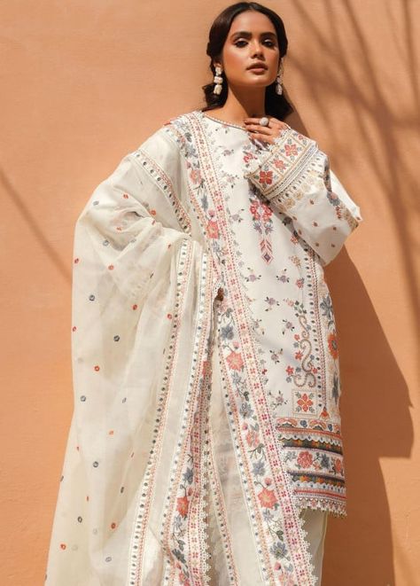 Baroque Lawn Collection 2023 | Baroque Chiffon Collection 2023 | Sanaulla Online Store Pakistani Kameez, Suit With Dupatta, Casual Indian Fashion, Desi Fashion Casual, Pakistani Fancy Dresses, Pakistani Dresses Casual, Salwar Kamiz, Indian Dresses Traditional, Desi Clothes