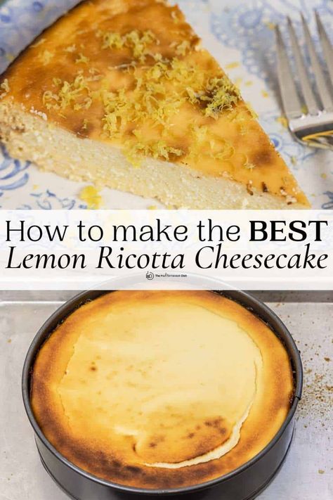 5 ingredients is all you need to make this easy Italian cheesecake recipe with fluffy whipped ricotta and lemon. Grab our expert tips for the best homemade cheesecake every time! Italian Ricotta Cheesecake, Recipe Ricotta, Lemon Ricotta Cheesecake, Italian Cheesecake, Cheesecake Cupcake, Cupcake Project, Ricotta Pie, Ricotta Cheesecake, Lemon Cheese