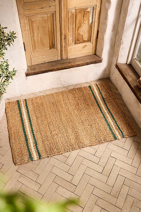 Cottage Stripe Jute Doormat Modern Doormats, Jute Doormat, Front Patio, Entertaining Essentials, Creative Living, Luxury House Designs, Hand Poured Candle, The Cottage, Welcome Mats