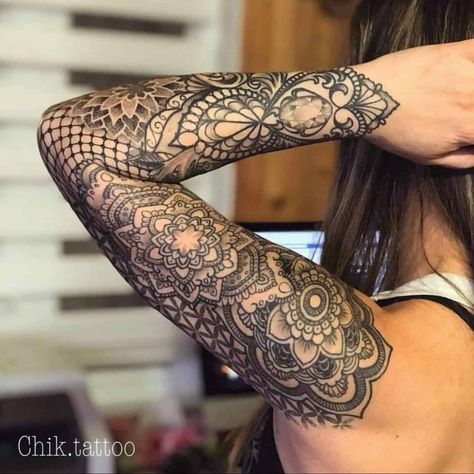 Arm Tattoo Ideas For Women, Mandala Tattoo Sleeve Women, Arm Tattoo Ideas, Mandala Tattoo Sleeve, Arm Sleeve Tattoos For Women, Girls With Sleeve Tattoos, Tattoos For Women Half Sleeve, Inspiration Tattoos, Tattoos Skull