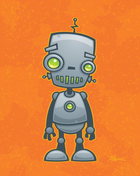 "Silly Robot" Drawing by John Schwegel Bad Robot, Robot Cartoon, Robot Print, Robot Illustration, Arte Robot, A Robot, Robot Art, Robot Design, Art Toy