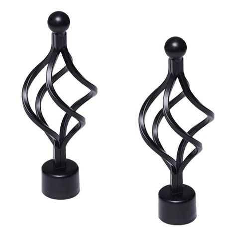 UFURMATE Curtain Finials, 2Pcs Black Twist Bird Cage Curtain Rod Finials Iron Decorative Rod Finials Ends Window Curtain Rod End, Fits Dia. 24-28mm Curtain Rods (Spiral Shaped) Curtain Rod Finials, Curtain Rod Ends, Curtain Finials, Metal Curtain Rod, Finials For Curtain Rods, Decorative Curtain Rods, Window Curtain Rods, Quality Curtains, Metal Curtain