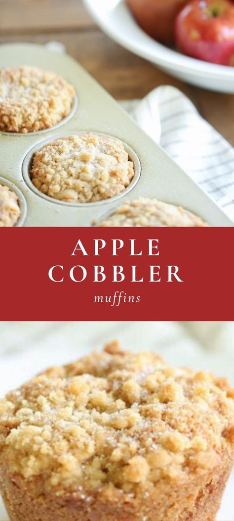 Apple Cobbler Muffins, Apple Crisp Muffins, Easy Apple Cobbler, Cobbler Muffins, Fruit Muffins, Apple Desserts Easy, Dessert For Breakfast, Julie Blanner, Apple Cobbler