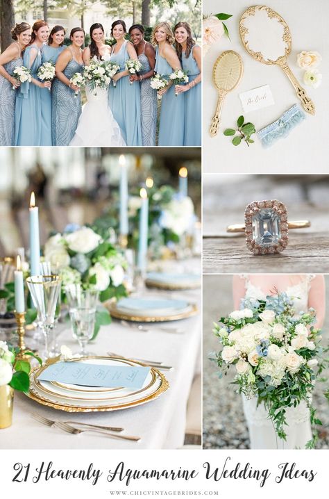 21 Ideas for a Beautiful Aquamarine Wedding Wedding Reception Music, Aquamarine Wedding, Blue Weddings, Interracial Wedding, Chic Vintage Brides, Aqua Wedding, Wedding Colours, Wedding Playlist, Funny Wedding Photos