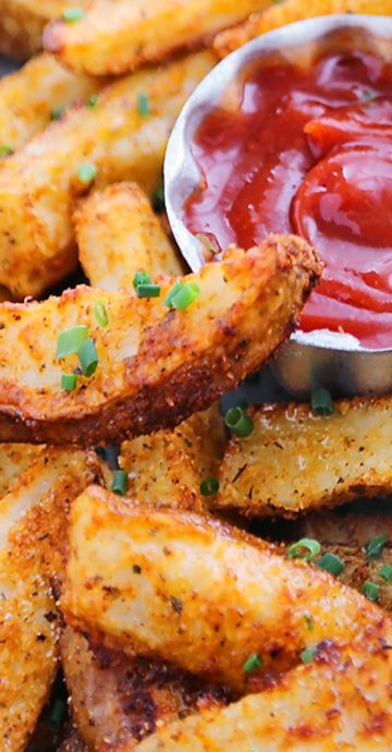 Garlic Parmesan Wedges, Crispy Parmesan Potato Wedges, Deep Fried Potato Wedges Recipes, Best Air Fryer Potato Wedges, Rosemary Potato Wedges, Garlic Parmesan Potato Wedges Air Fryer, Parmesan Crusted Potatoes Wedges, Ovenless Recipes, Parmesan Potatoes Wedges