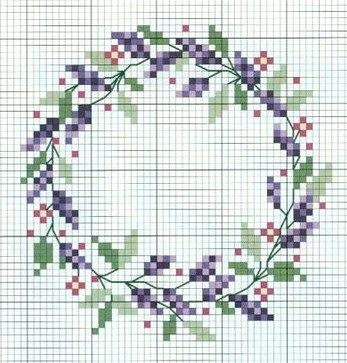 cross stitch lavender Sewing Labels, Pola Kristik, Cross Stitch Borders, Floral Cross Stitch, 자수 디자인, Diy Rug, Lap Quilt, Cross Stitch Patterns Free, Free Cross Stitch