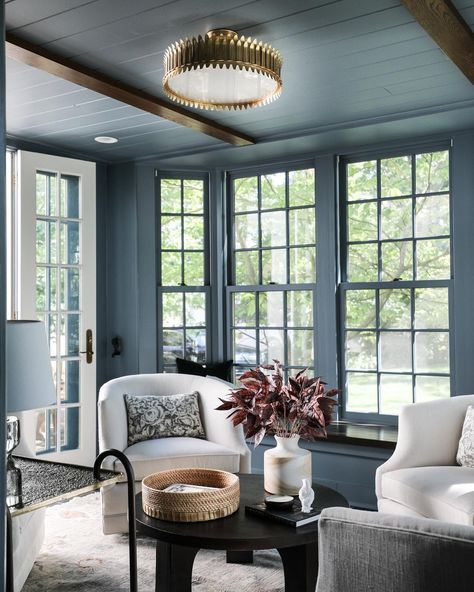 Park & Oak on Instagram: “A cozy cocktail room at our #POwinnetkaresidence” Benjamin Moore Montpelier, Picnic Display, Oak Interior Design, Park And Oak, Cocktail Room, Hay Ride, Cozy Den, Wainscoting Panels, Color Story