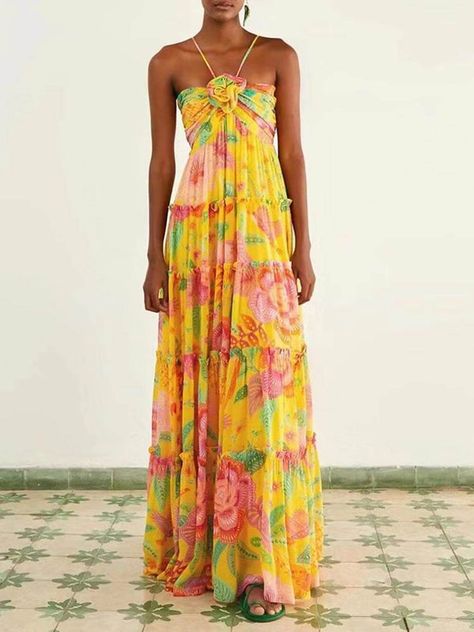 Fashion Scrapbook, Pleated Party Dress, Mode Prints, Silk Tops, A Line Maxi Dress, Cami Maxi Dress, Long Beach Dress, Suspender Dress, Loose Outfit