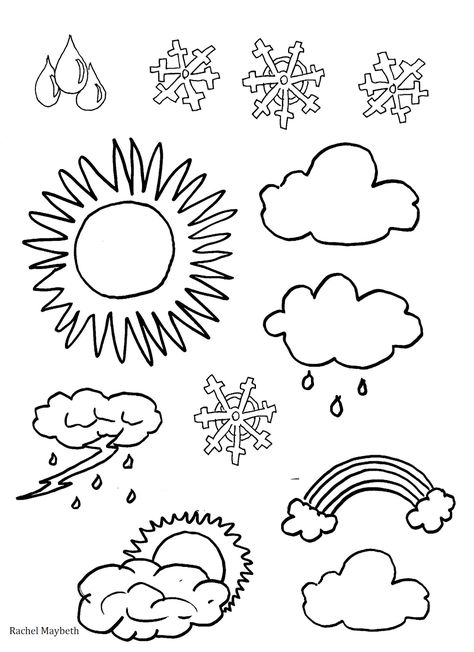 Rachel Maybeth : Free Weather Clipart /Coloring pages Weather Coloring Pages, Weather For Kids, Weather Clipart, Preschool Weather, Numbers For Kids, Printable Coloring Sheets, Easy Coloring Pages, Color Worksheets, Math Facts