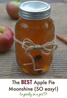 Apple Cider Moonshine, Apple Pie Drink, Apple Pie Moonshine Recipe, Moonshine Recipe, Apple Pie Moonshine, Homemade Alcohol, Diy Apple, Homemade Liquor, Liquor Recipes