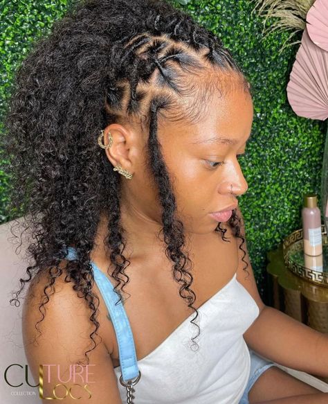 Locks With Extensions, Braided Mohawk Black Hair, Female Locs, Microloc Styles, Locks Styles, Pretty Locs, Loc Goddess, Hair And Skin Vitamins, Dreadlocks Styles