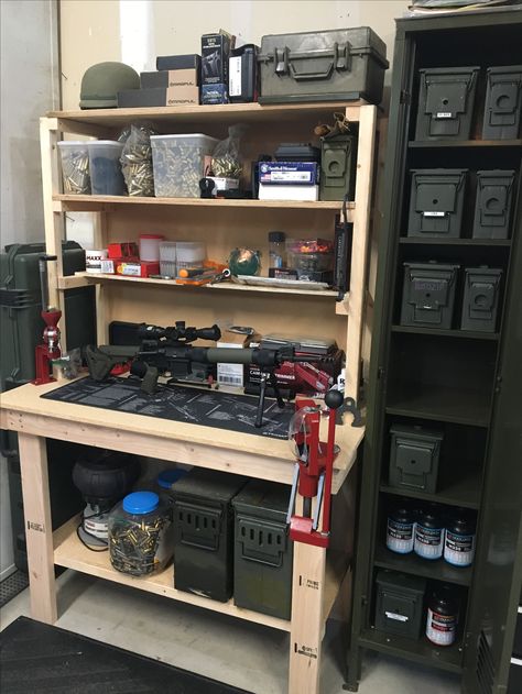 Reloading Bench Plans, Tactical Gear Storage, Reloading Room, Gear Room, Reloading Bench, Man Cave Room, Hunting Room, Storage Locker, Safe Room