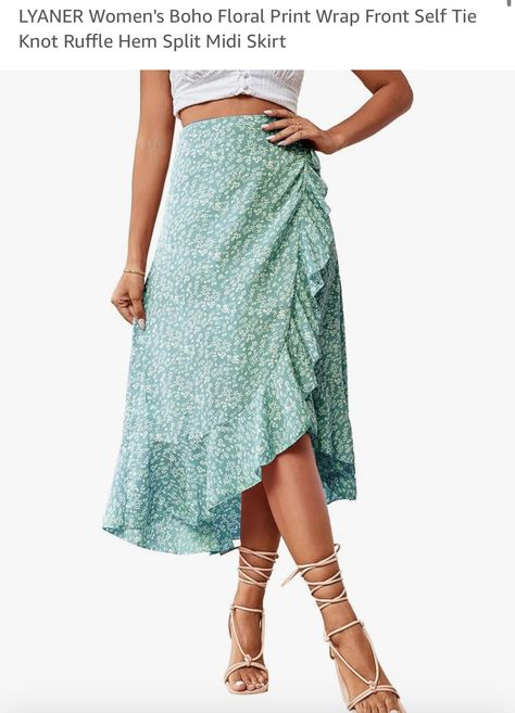 Boho Skirt Pattern, Split Midi Skirt, Mid Skirt, Party Outdoor, Wrap Maxi Skirt, Ruffle Pants, Fashion Boho, Holiday Beach, Boho Skirts