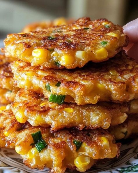 Corn Fritters Recipe, Recipes Corn, Corn Fritter, Corn Fritter Recipes, Recipe Inspirations, Baked Scallops, Recipes With Chicken And Peppers, Family Snacks, Fritters Recipe