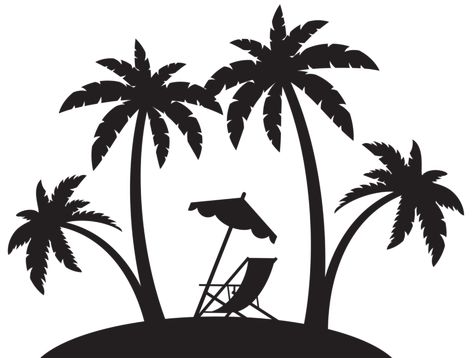 Tree Vector Png, Beach Silhouette, Palm Tree Vector, Beach Clipart, Palm Tree Silhouette, Mermaid Svg, Silhouette Clip Art, Image Svg, Silhouette Png