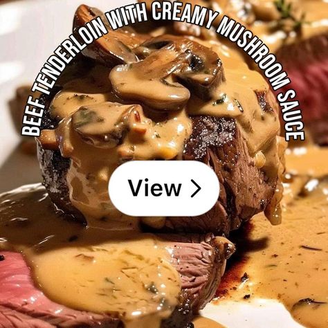 Lemon8 · 🥩 BEEF TENDERLOIN WITH CREAMY MUSHROOM SAUCE 🥩 · @Care-w/Natasha Beef Tenderloin Mushroom Sauce, Mushroom Sauce For Beef Tenderloin, Sauce For Beef Tenderloin, Sauce For Beef, Beef Medallions, Beef With Mushroom, Black Pepper Sauce, Creamy Mushroom Sauce, Mushroom Gravy