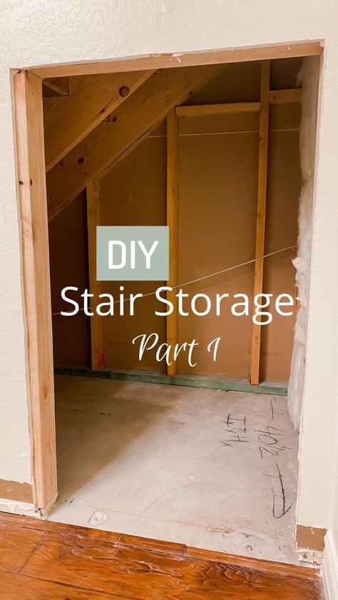 How To Make A Closet Under Stairs, Unfinished Under Stairs Storage, Understair Storage Solution, How To Use The Space Under The Stairs, Door For Under Stairs Storage, Build Under Stair Storage, How To Finish Under Stairs, Diy Under The Stairs Ideas, Unused Storage Space Ideas