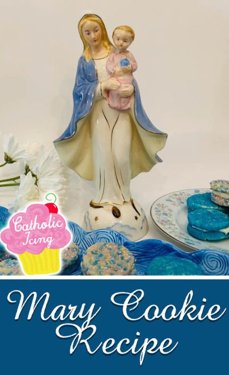 Mary Cookie Recipe (For Feast Day Celebration) Feast Of Immaculate Conception, Catholic Icing, Crisco Recipes, Colored Sugar, Calendar Craft, Catholic Crafts, Favorite Cookie Recipe, Catholic Kids, Blessed Mother Mary