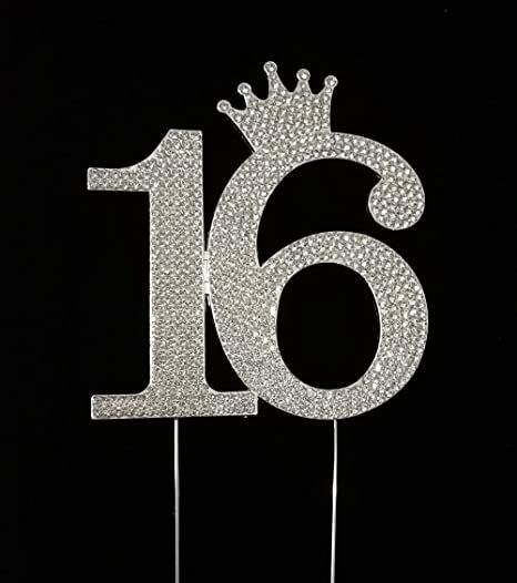 Number Topper, Numbers Cake, Sweet 16 Tiara, Bling Cakes, Happy Birthday To Me Quotes, Rhinestone Cake Topper, 16 Cake, Sweet 16 Cakes, Design Cake