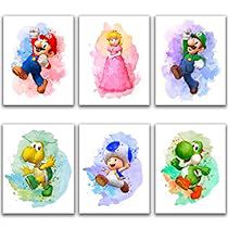 Red Playroom, Mario Wall Art, Mario Wall, Wall Art Game Room, Super Mario Game, Mario Room, Gamer Decor, Mario Game, Nursery Bathroom