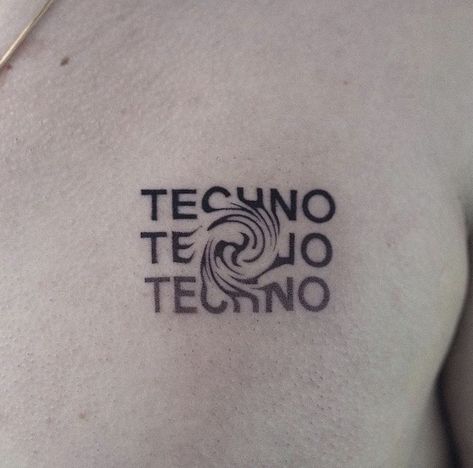 Bpm Tattoos, Techno Tattoos Ideas, Raver Tatoos, Trippy Word Tattoo, Afterlife Tattoo Techno, Dj Tattoo Ideas, Edm Tattoo Ideas, Techno Tattoo Ideas, Grunge Tattoo Designs