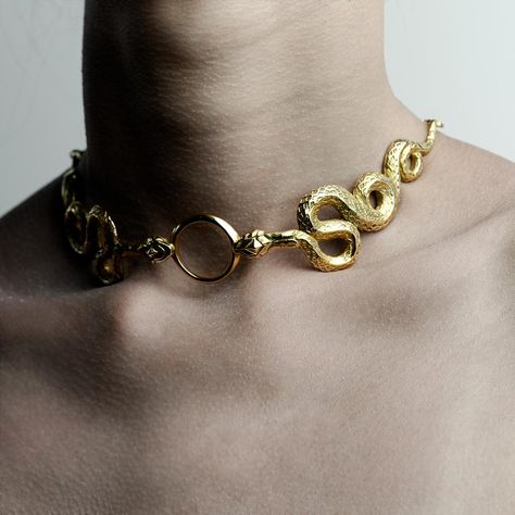 Gold Snake Jewelry, Serpent Jewelry, Durban South Africa, Pearl Chain Necklace, Snake Jewelry, Snake Necklace, Silver Choker, Gold Snake, Fantasy Jewelry