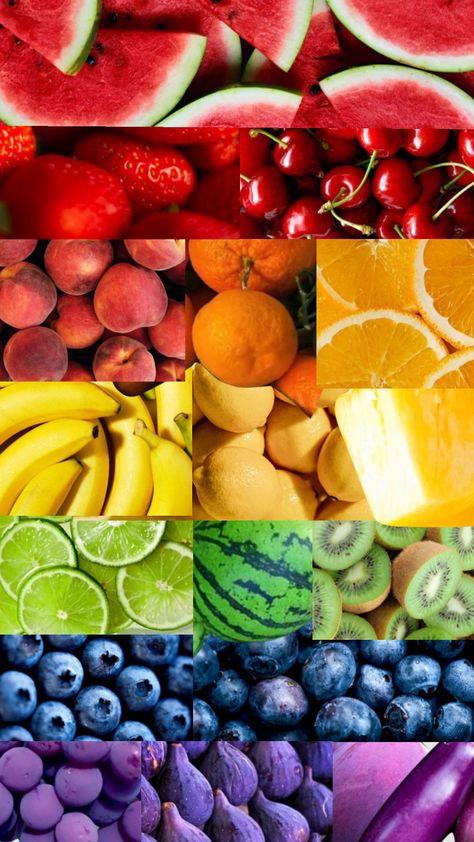 #rainbow #fruit #health #food #collage #healthy #moodboard Healthy Eating Moodboard, Fruit Mood Board, Food Collage, Vegetables Photography, Fruit Health, Colorful Food, Rainbow Fruit, Powerpoint Background, Powerpoint Background Design